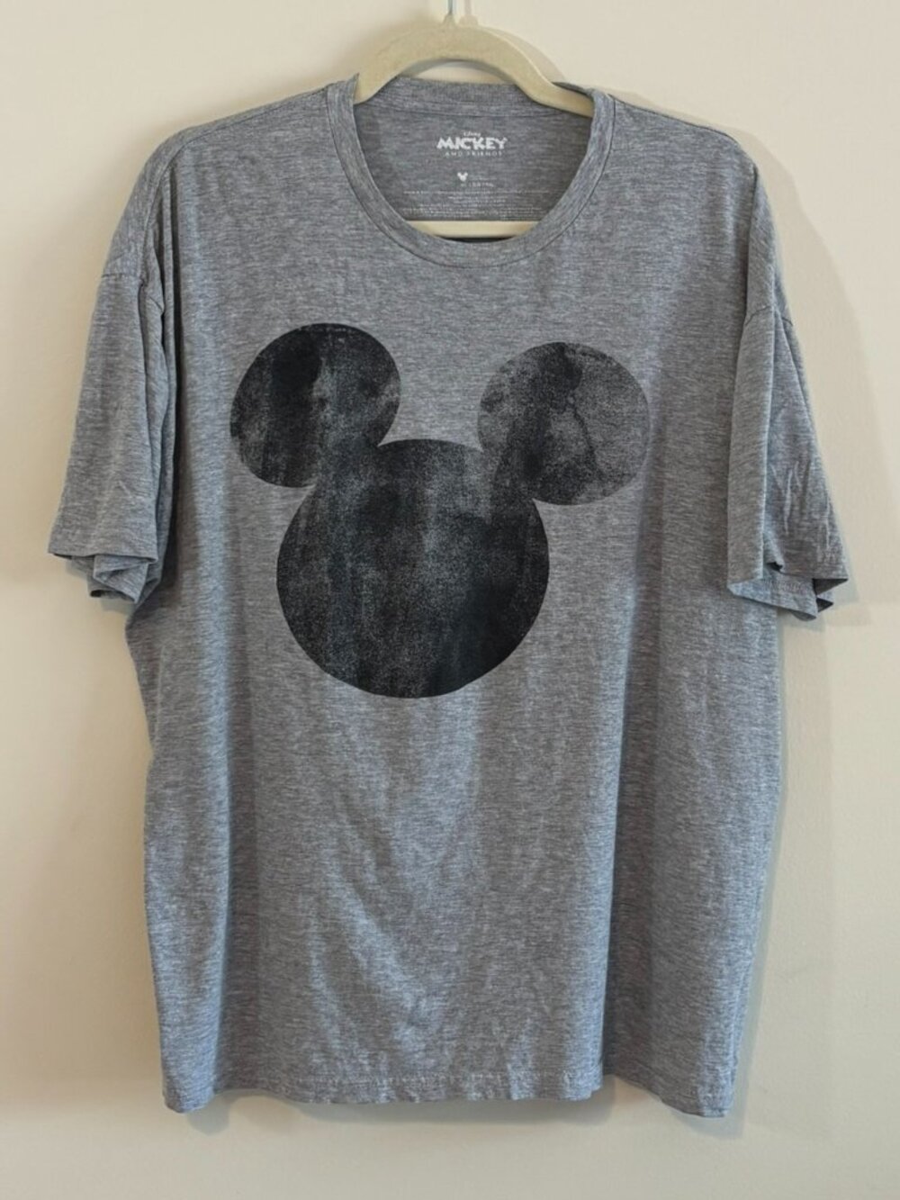 Disney Mickey and Friends Oversized Graphic Tee Gray XL